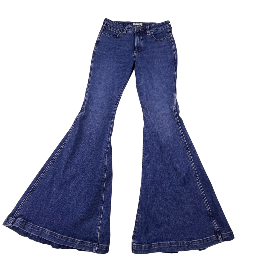 Wrangler Retro High Rise Trumpet Flare Jeans Medium Wash 29x34 Bell Bottom